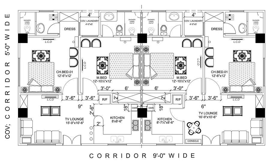 Apartment furniture layout: AutoCAD by Saud Visuals