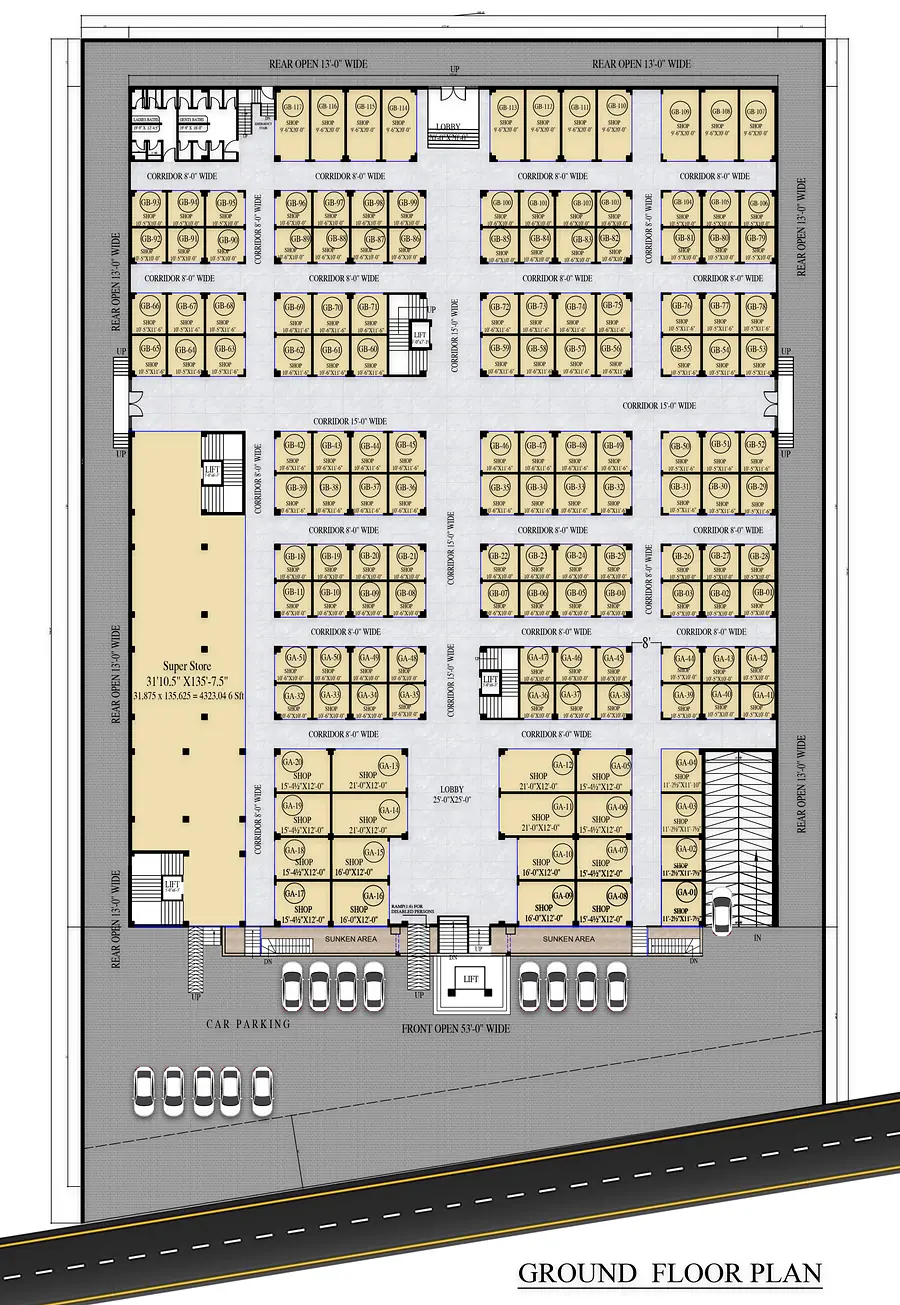 Mall ground floor plan: AutoCAD by Saud Visuals
